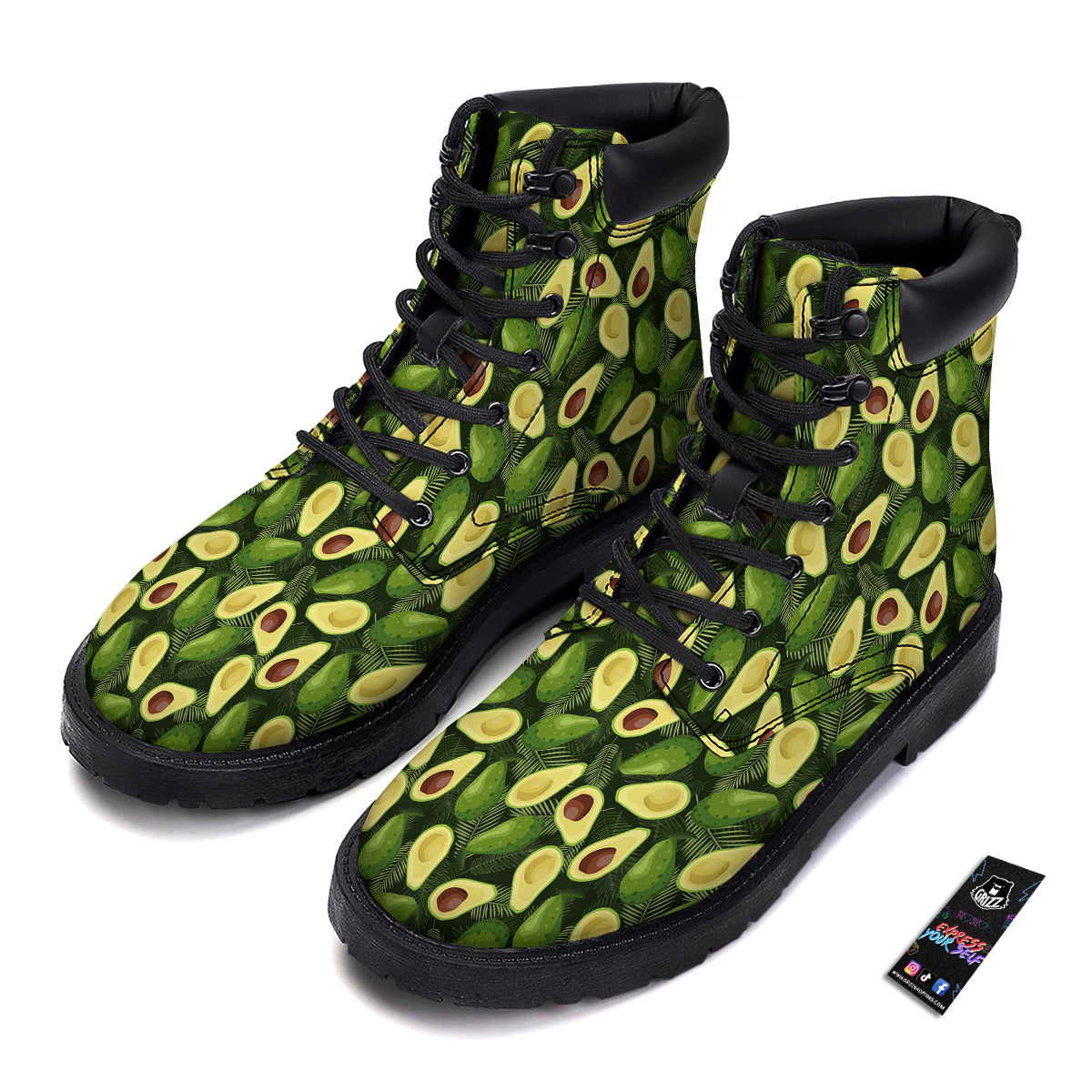 Avocado Half Cut Print Pattern Boots-grizzshop