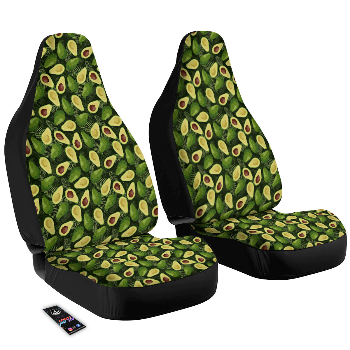Avocado Half Cut Print Pattern Car Seat Covers-grizzshop