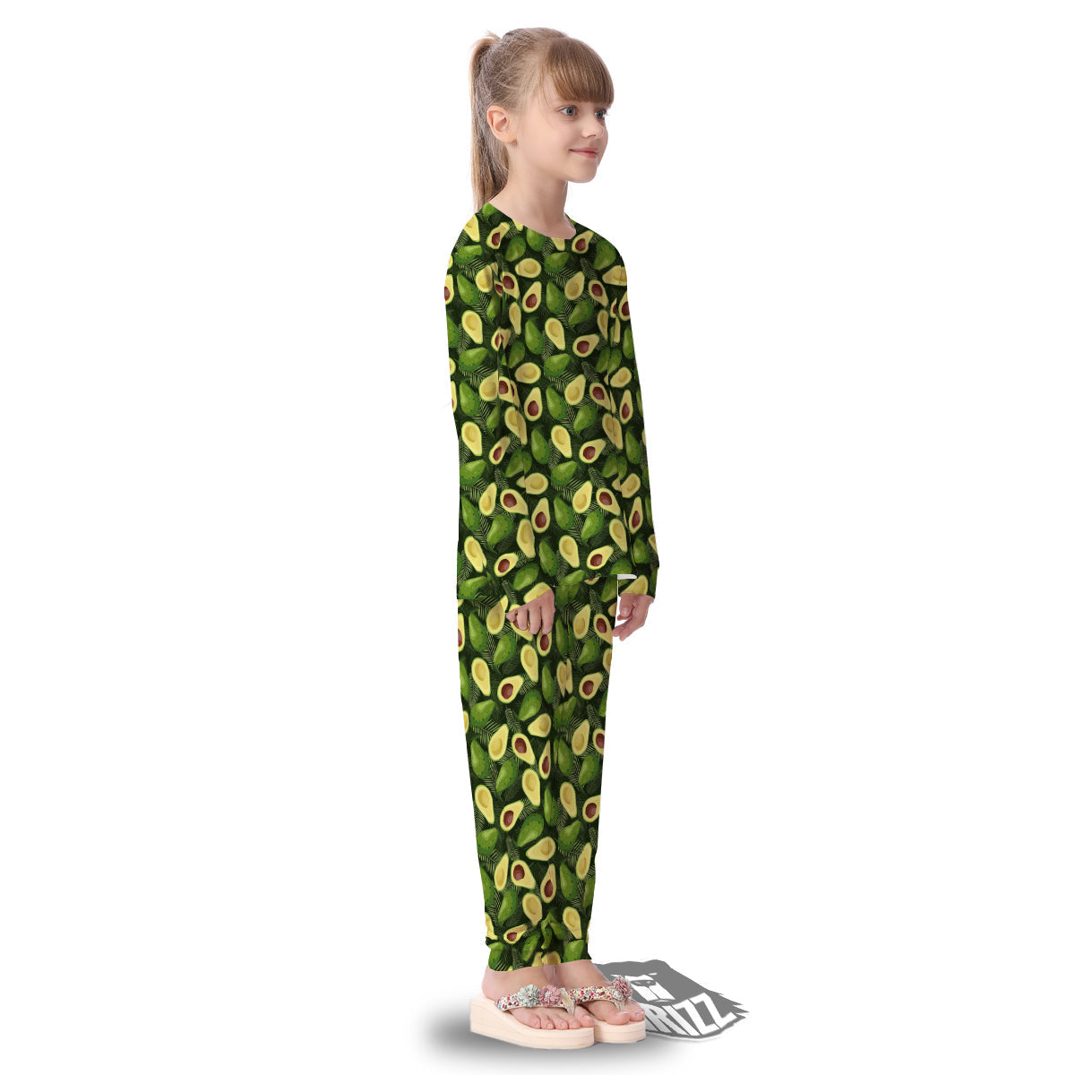 Avocado Half Cut Print Pattern Kid's Pajamas-grizzshop