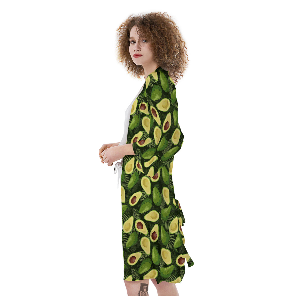 Avocado Half Cut Print Pattern Kimono-grizzshop