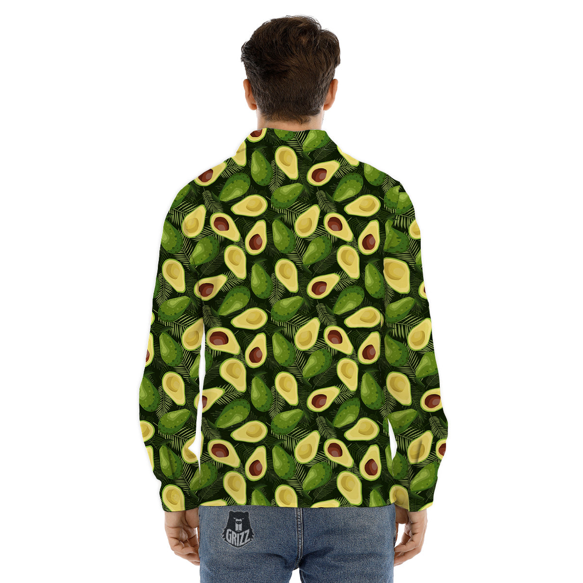 Avocado Half Cut Print Pattern Men's Dress Shirts-grizzshop