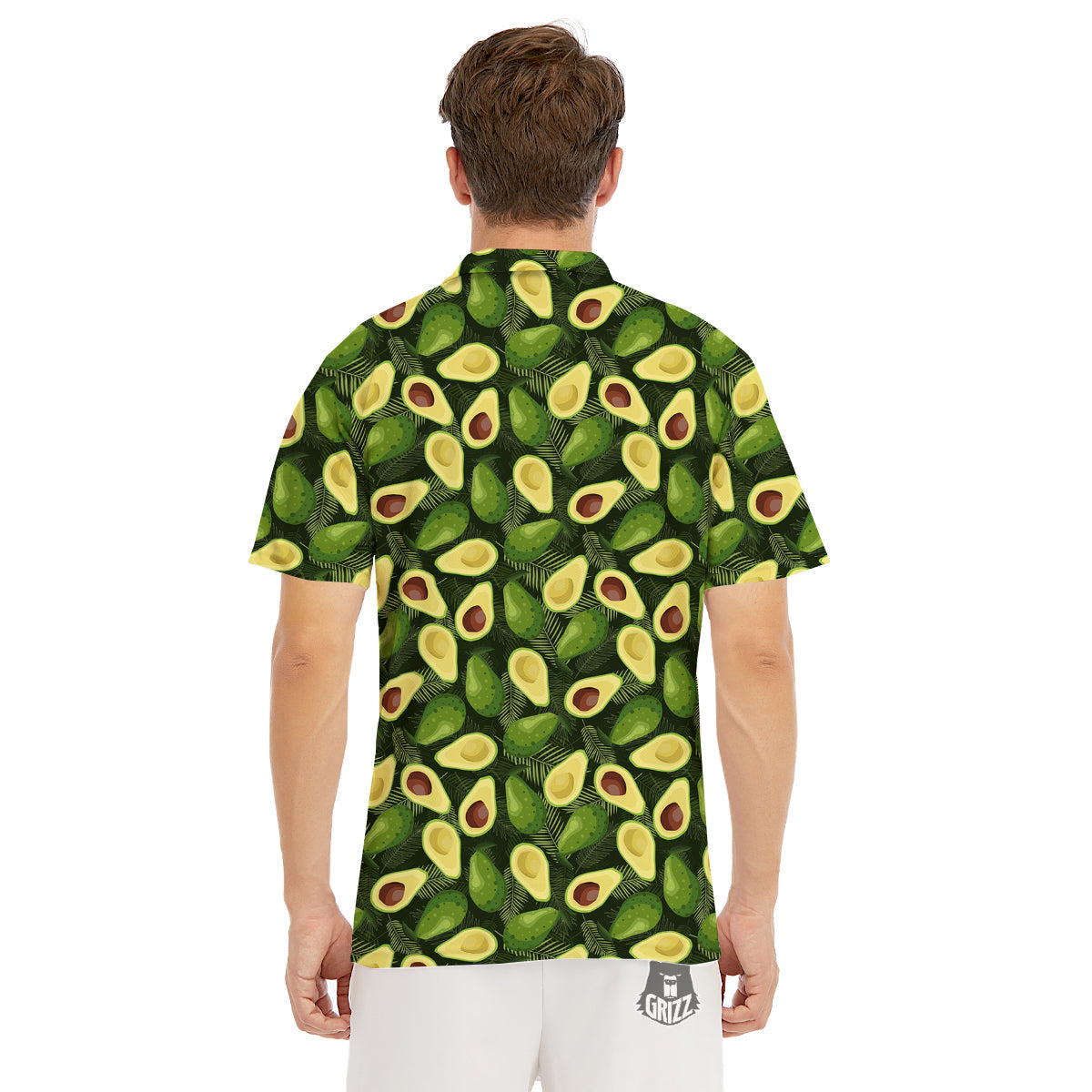 Avocado Half Cut Print Pattern Men's Golf Shirts-grizzshop