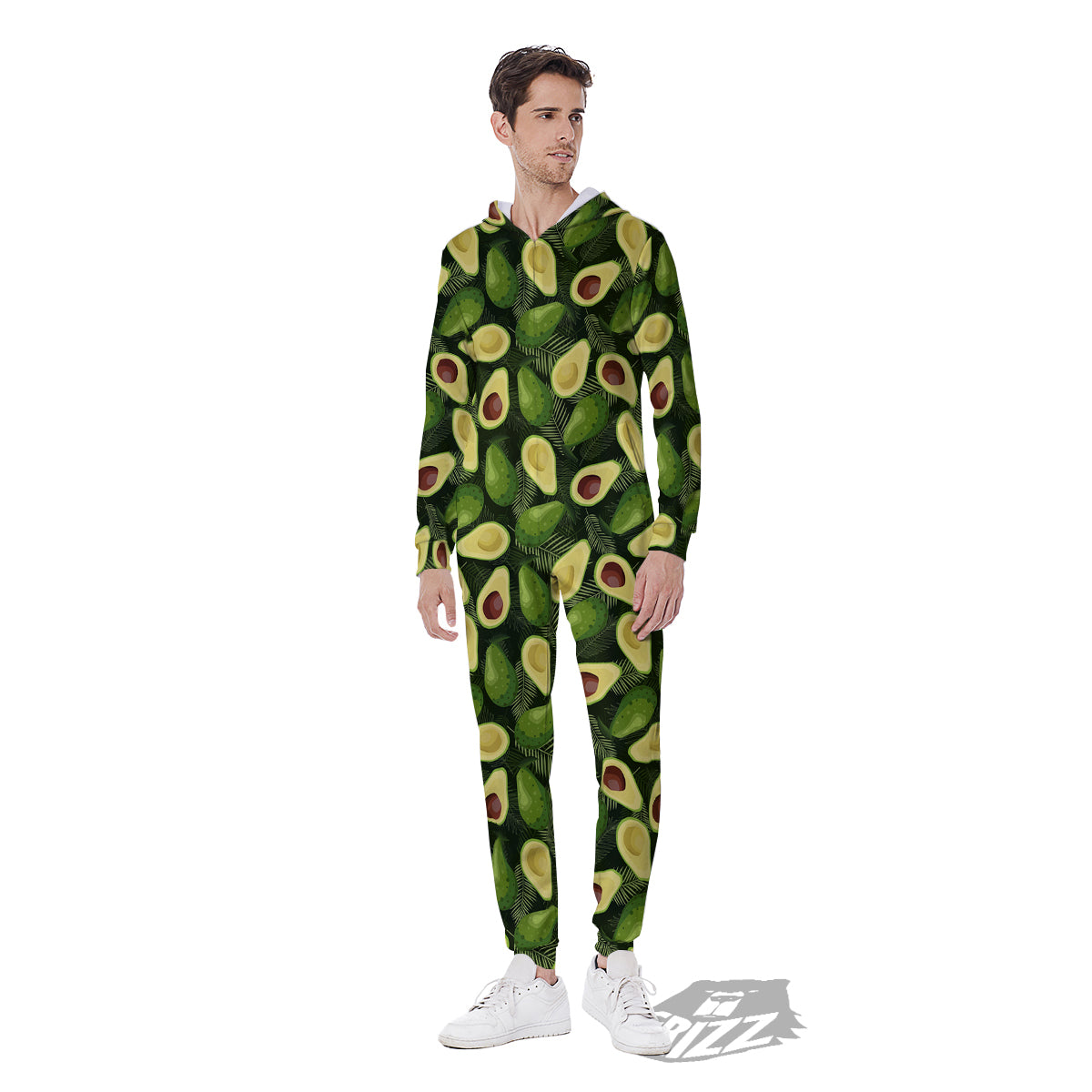 Avocado Half Cut Print Pattern Men's Jumpsuit-grizzshop