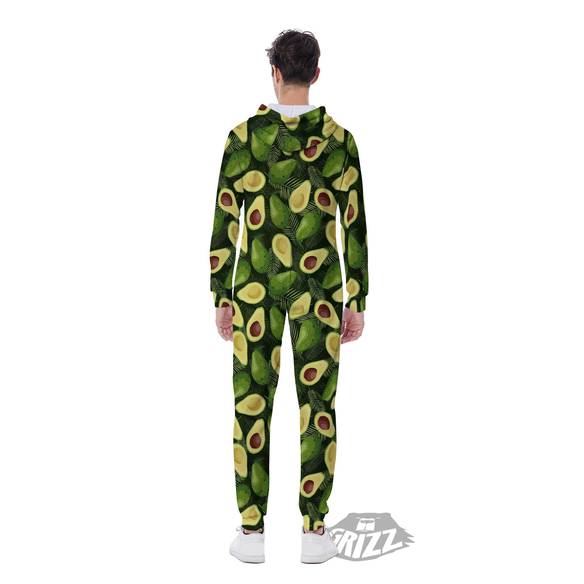 Avocado Half Cut Print Pattern Men's Jumpsuit-grizzshop