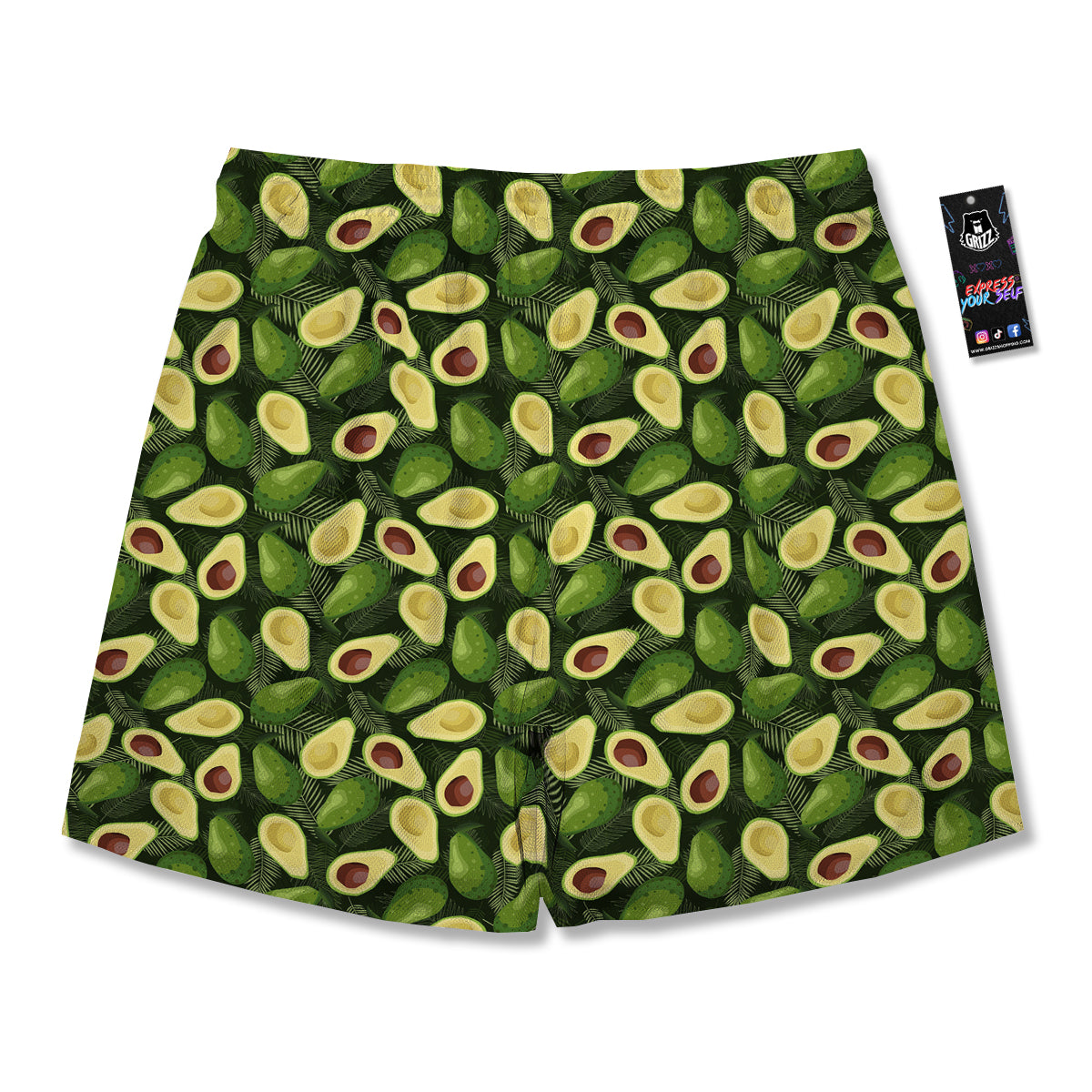 Avocado Half Cut Print Pattern Men's Running Shorts-grizzshop