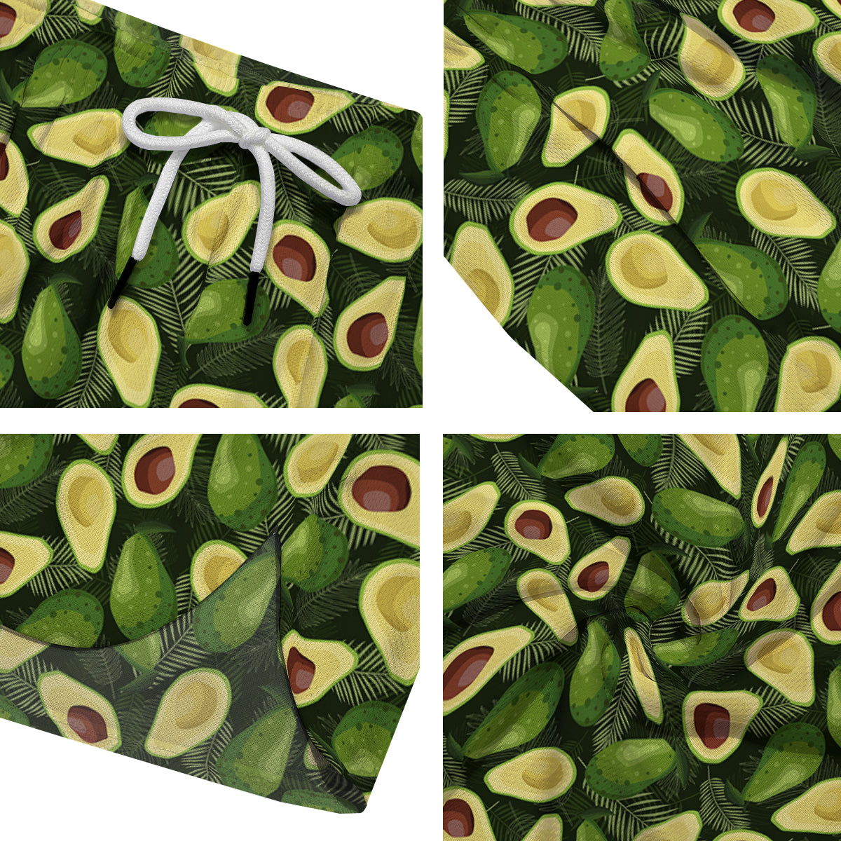 Avocado Half Cut Print Pattern Men's Running Shorts-grizzshop