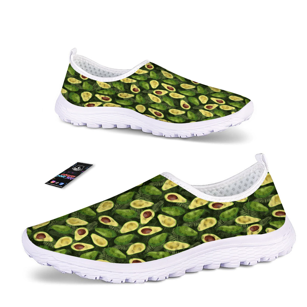 Avocado Half Cut Print Pattern Nurse Shoes-grizzshop