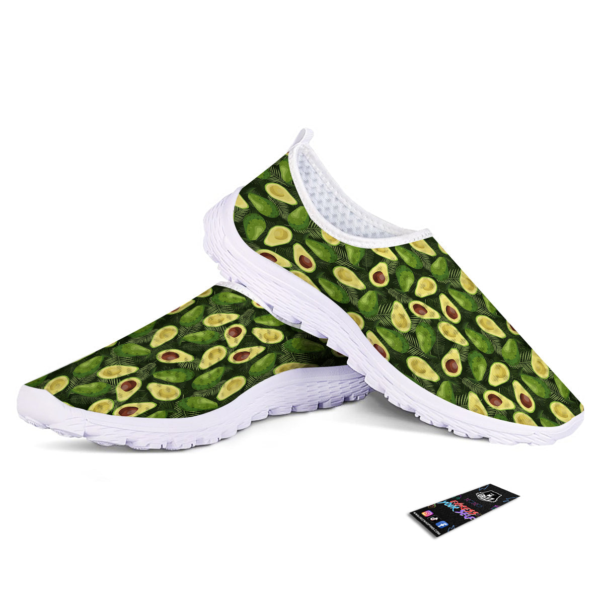 Avocado Half Cut Print Pattern Nurse Shoes-grizzshop