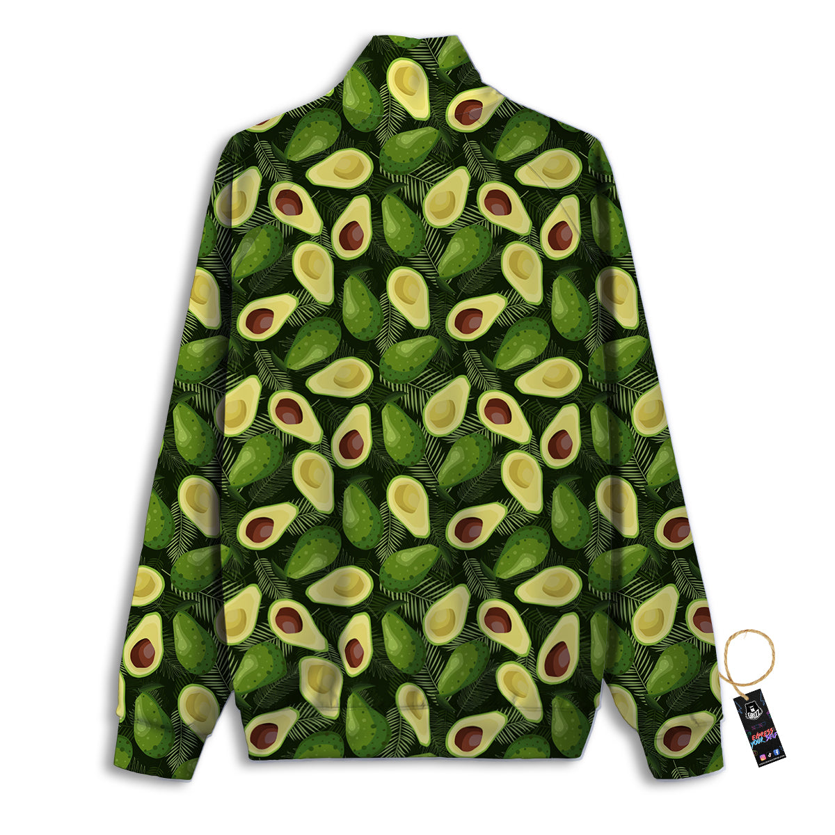 Avocado Half Cut Print Pattern Track Jacket-grizzshop