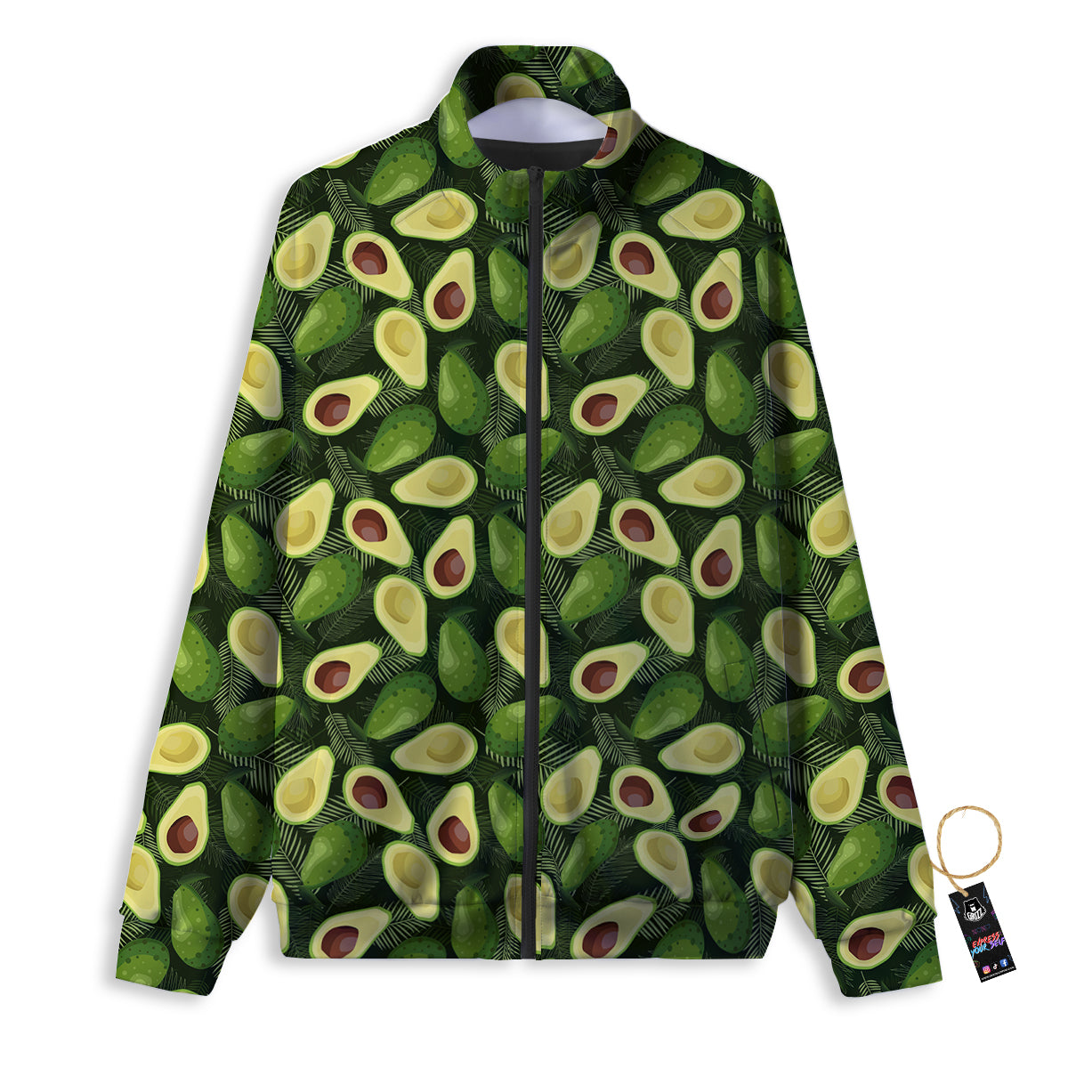 Avocado Half Cut Print Pattern Track Jacket-grizzshop