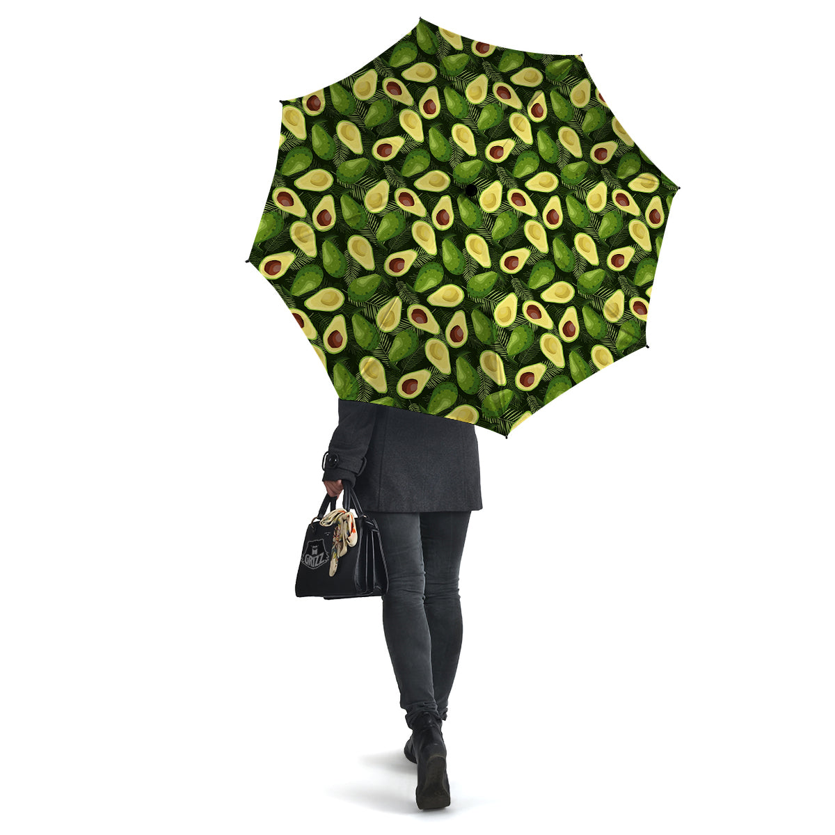 Avocado Half Cut Print Pattern Umbrella-grizzshop