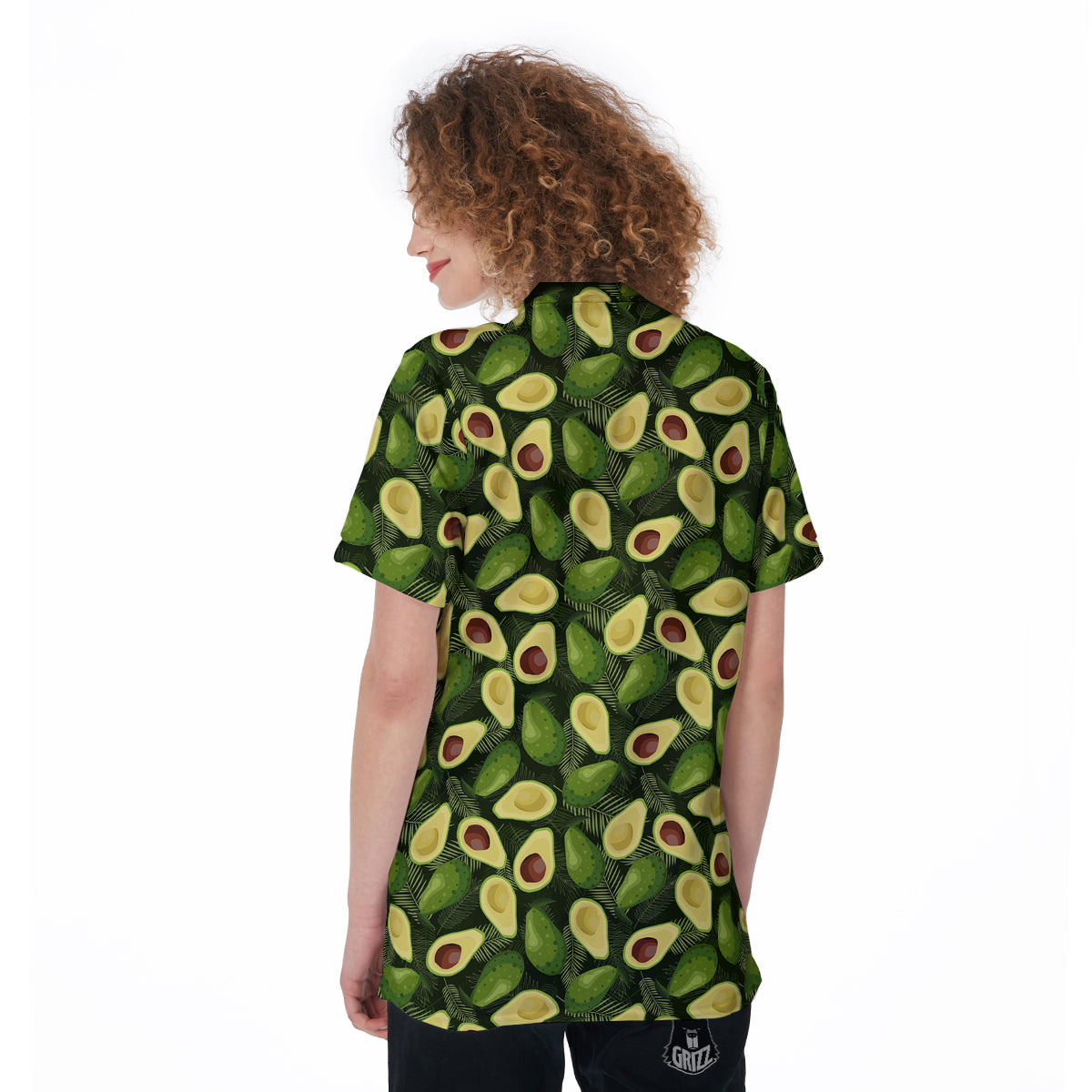Avocado Half Cut Print Pattern Women's Golf Shirts-grizzshop