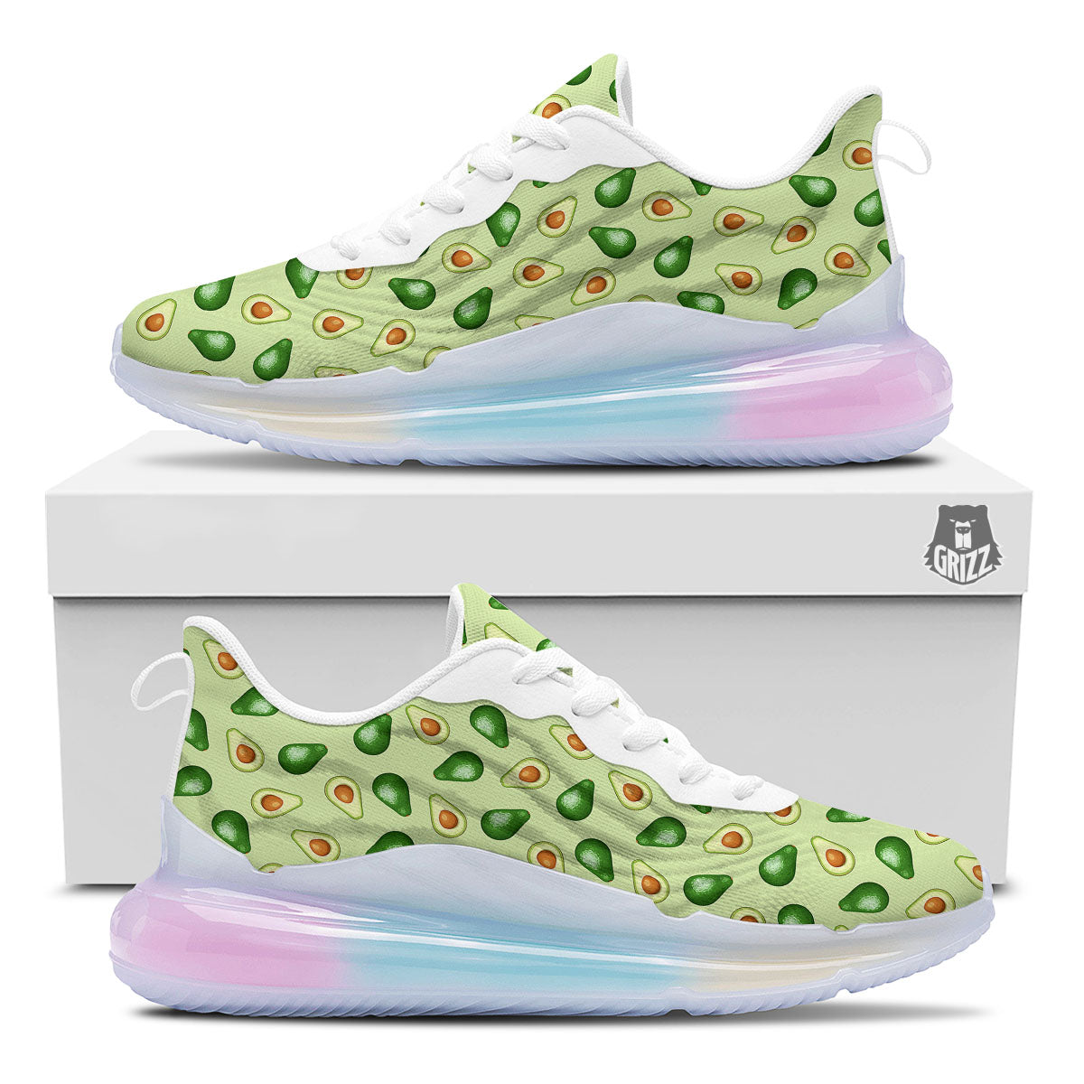 Avocado Half Cut Print Running Sneakers-grizzshop