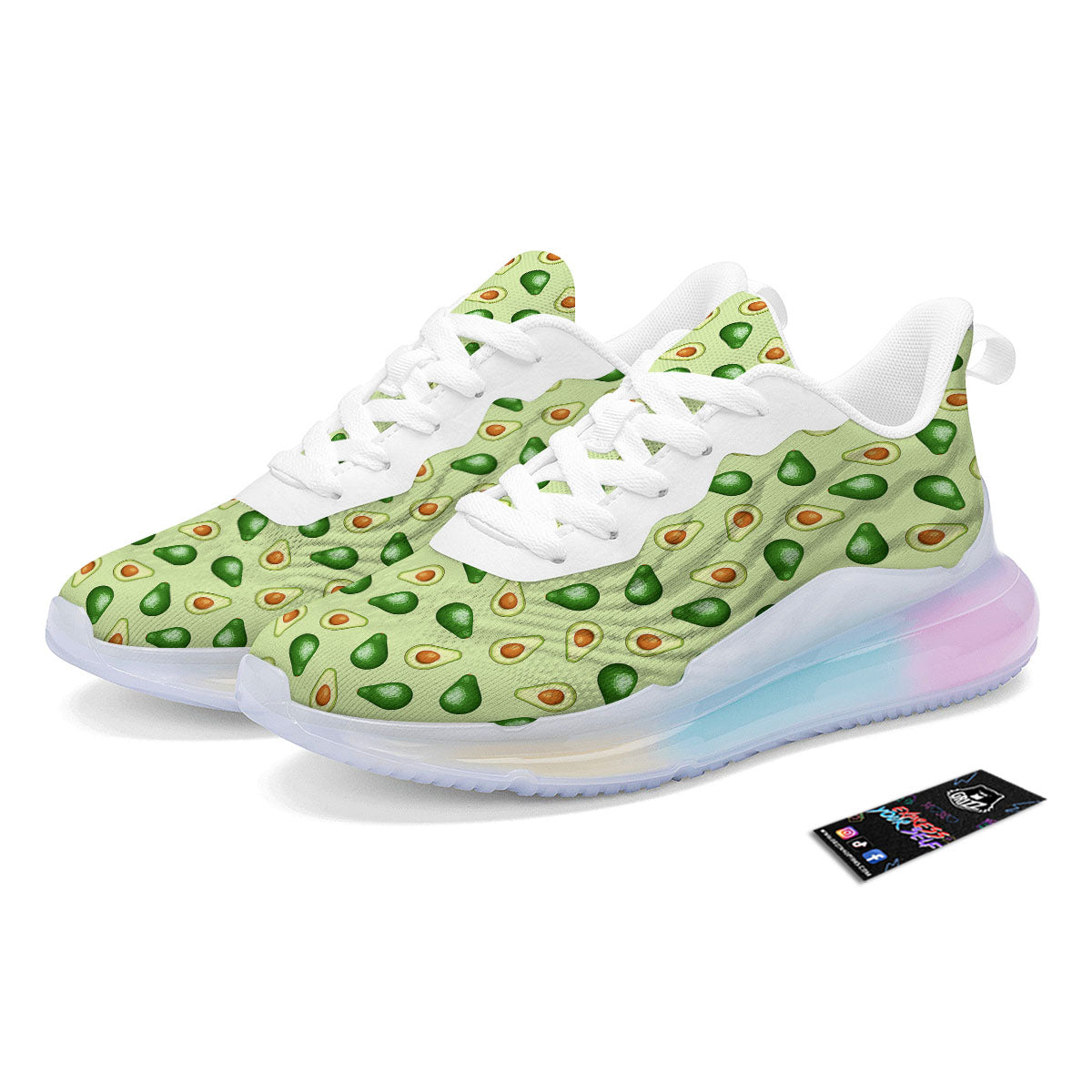 Avocado Half Cut Print Running Sneakers-grizzshop