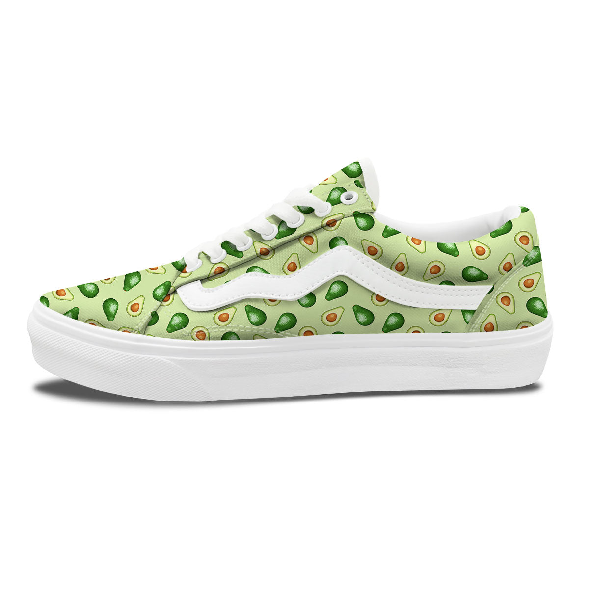 Avocado Half Cut Print Skate Shoes-grizzshop