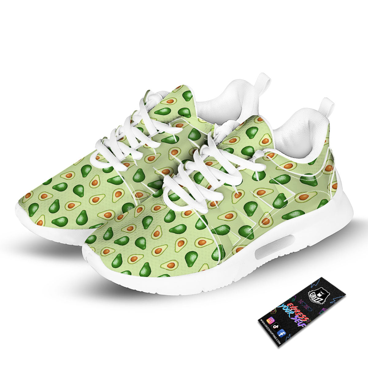Avocado Half Cut Print Tennis Shoes-grizzshop