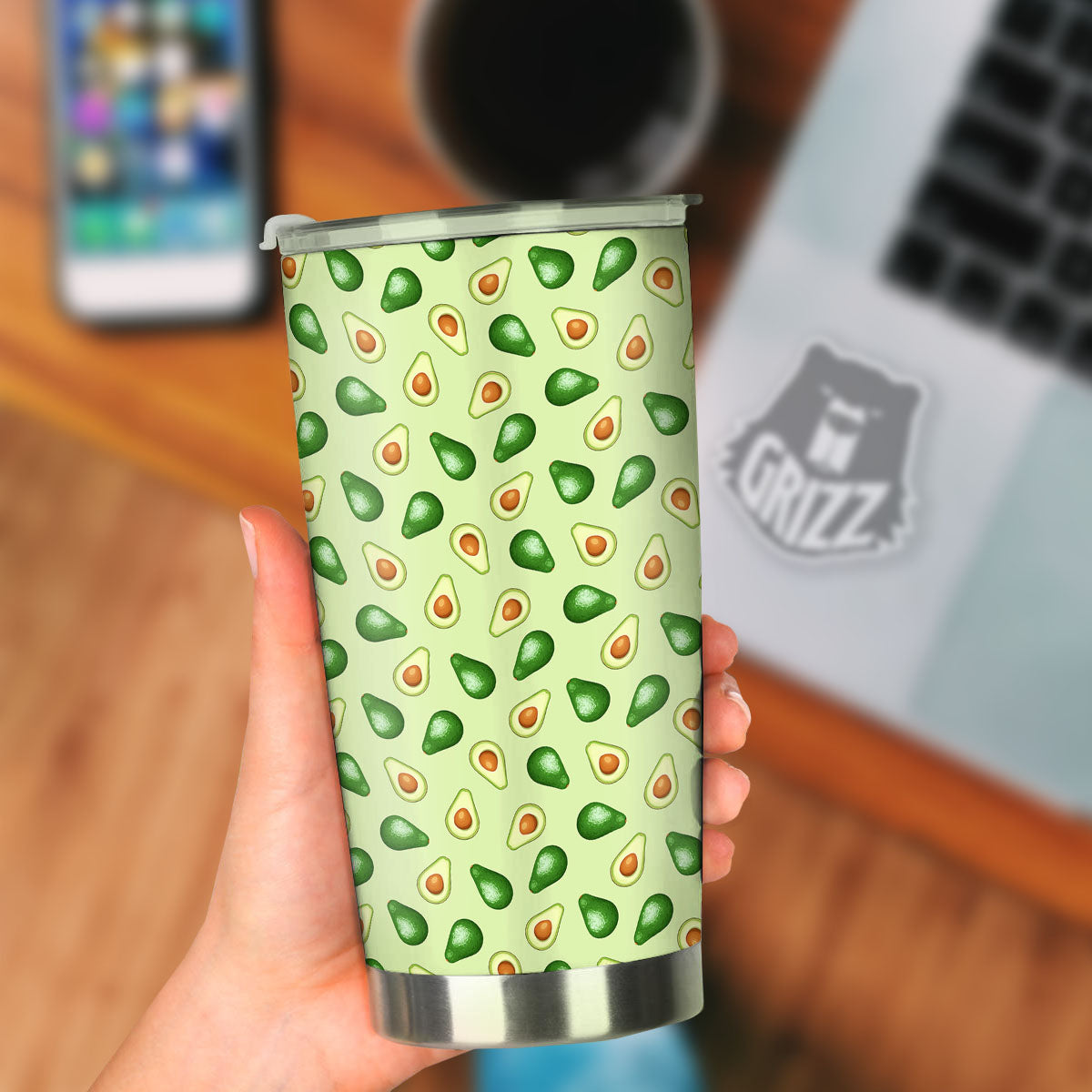 Avocado Half Cut Print Tumbler-grizzshop