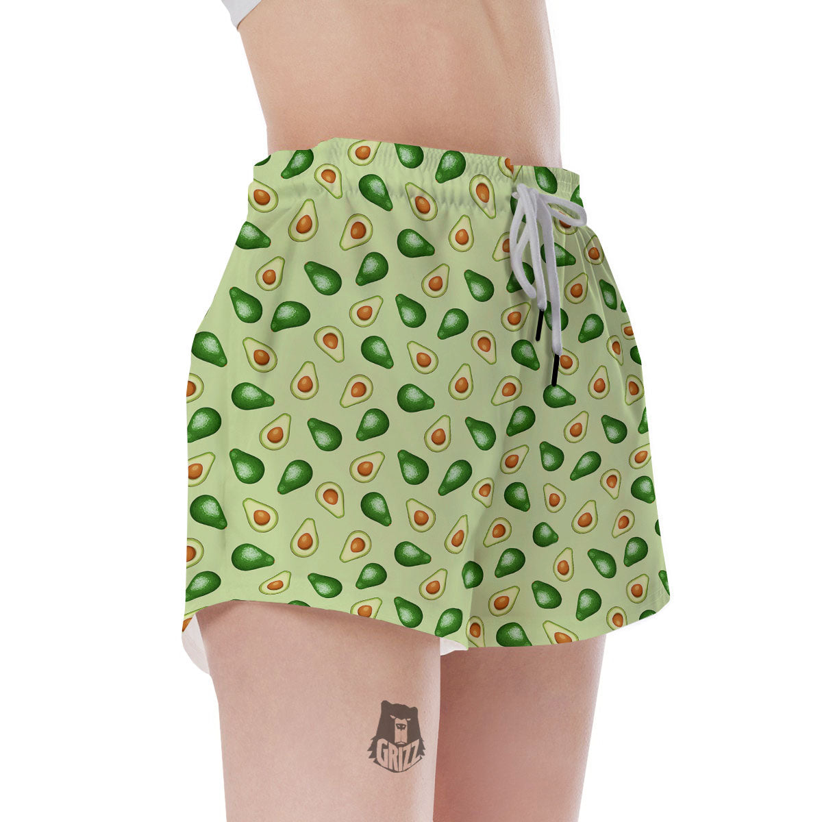 Avocado Half Cut Print Women's Shorts-grizzshop
