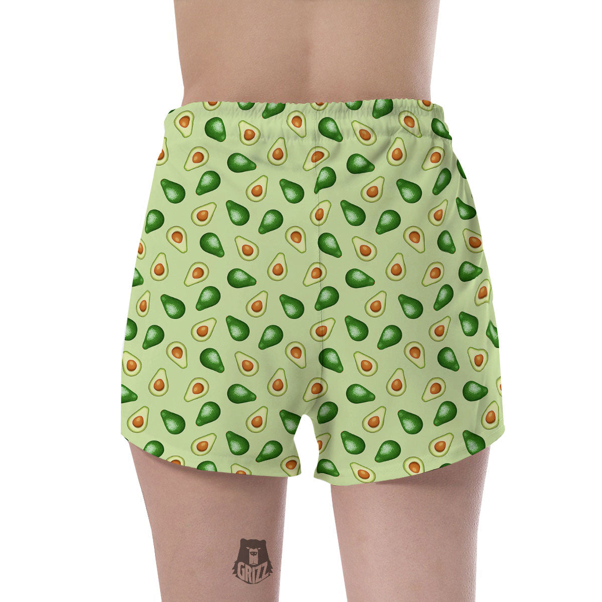 Avocado Half Cut Print Women's Shorts-grizzshop