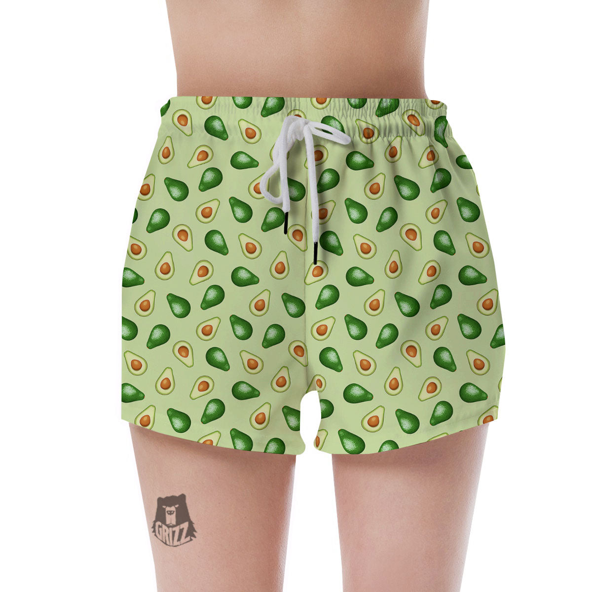 Avocado Half Cut Print Women's Shorts-grizzshop