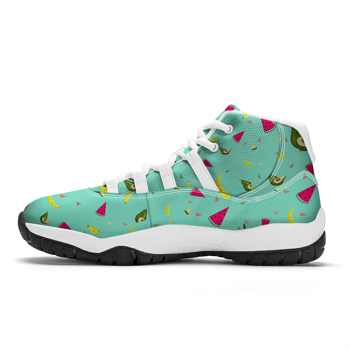 Avocado Mix Fruit White Bball Shoes-grizzshop