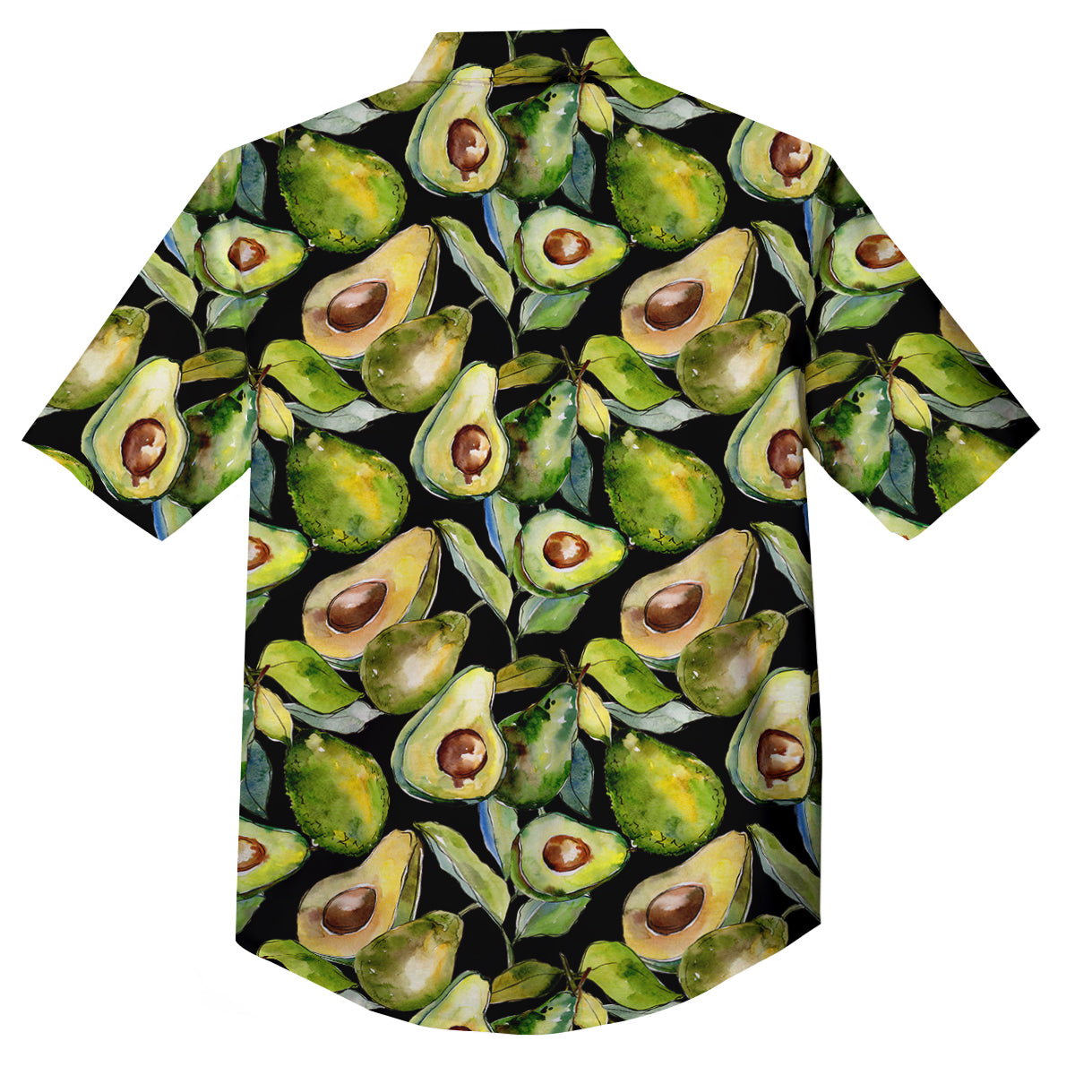 Avocado Watercolor Print Pattern Button Up Shirt-grizzshop