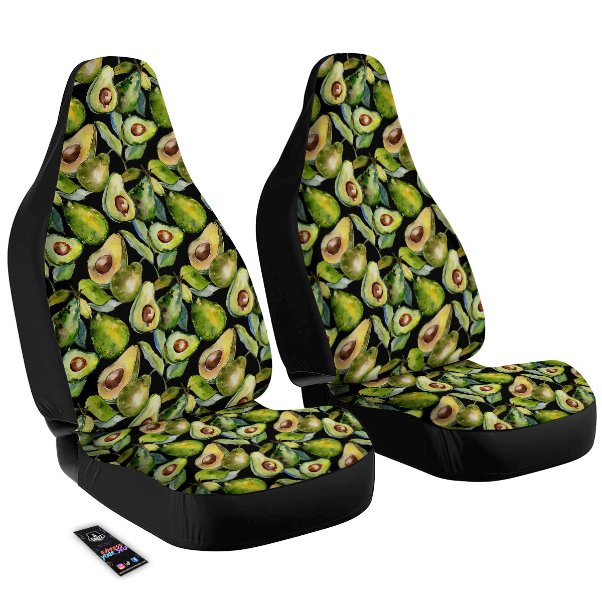 Avocado Watercolor Print Pattern Car Seat Covers-grizzshop