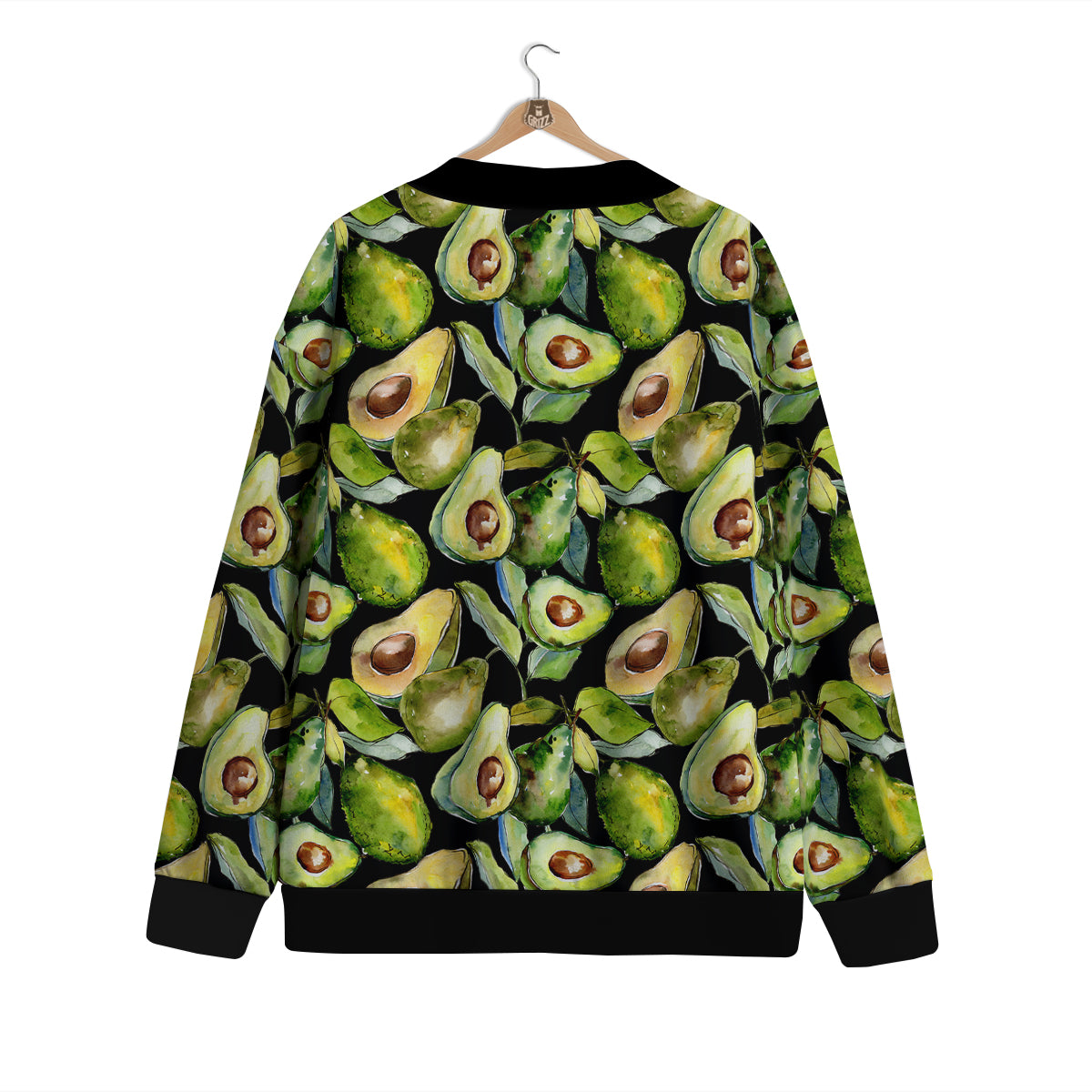 Avocado Watercolor Print Pattern Cardigan-grizzshop