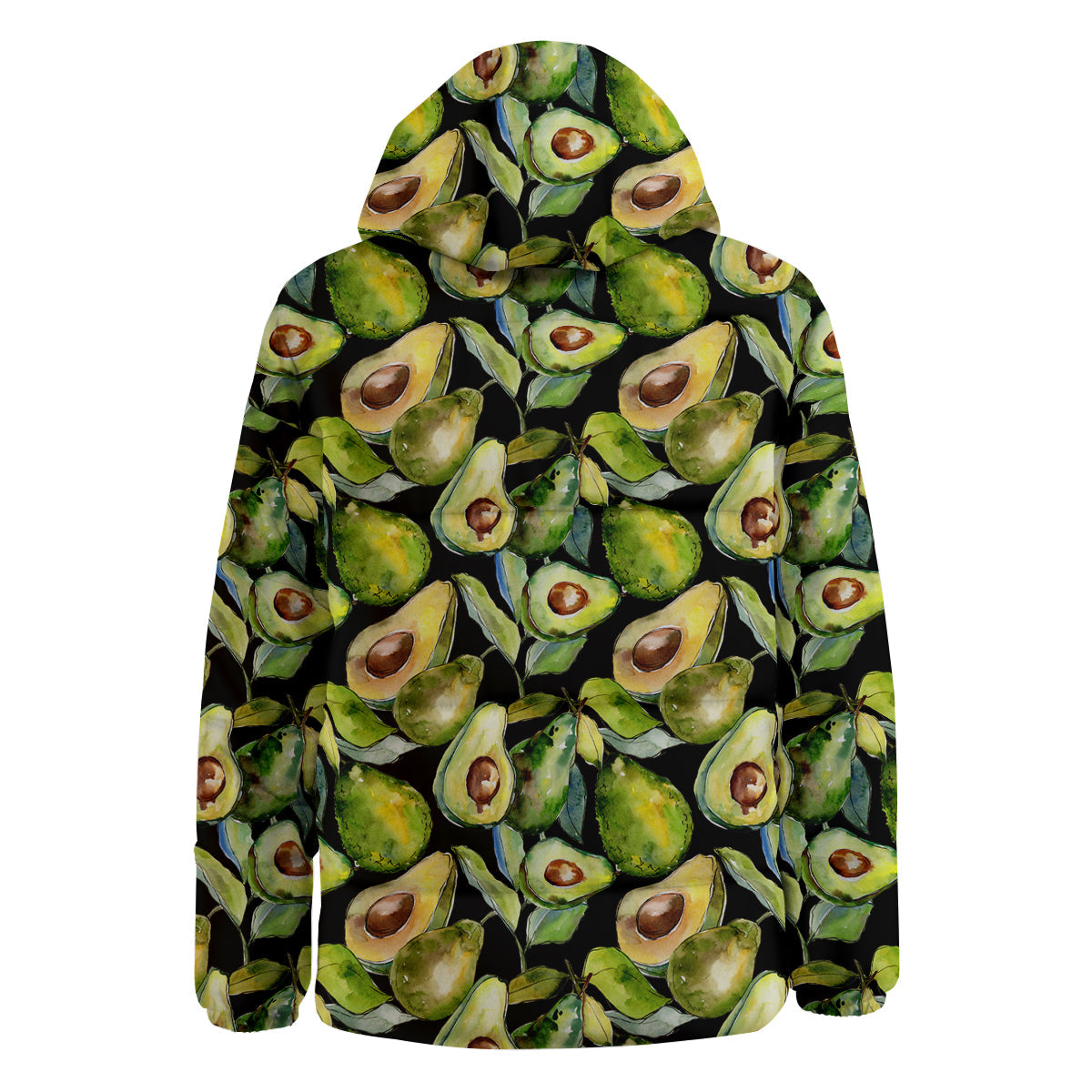 Avocado Watercolor Print Pattern Down Jacket-grizzshop