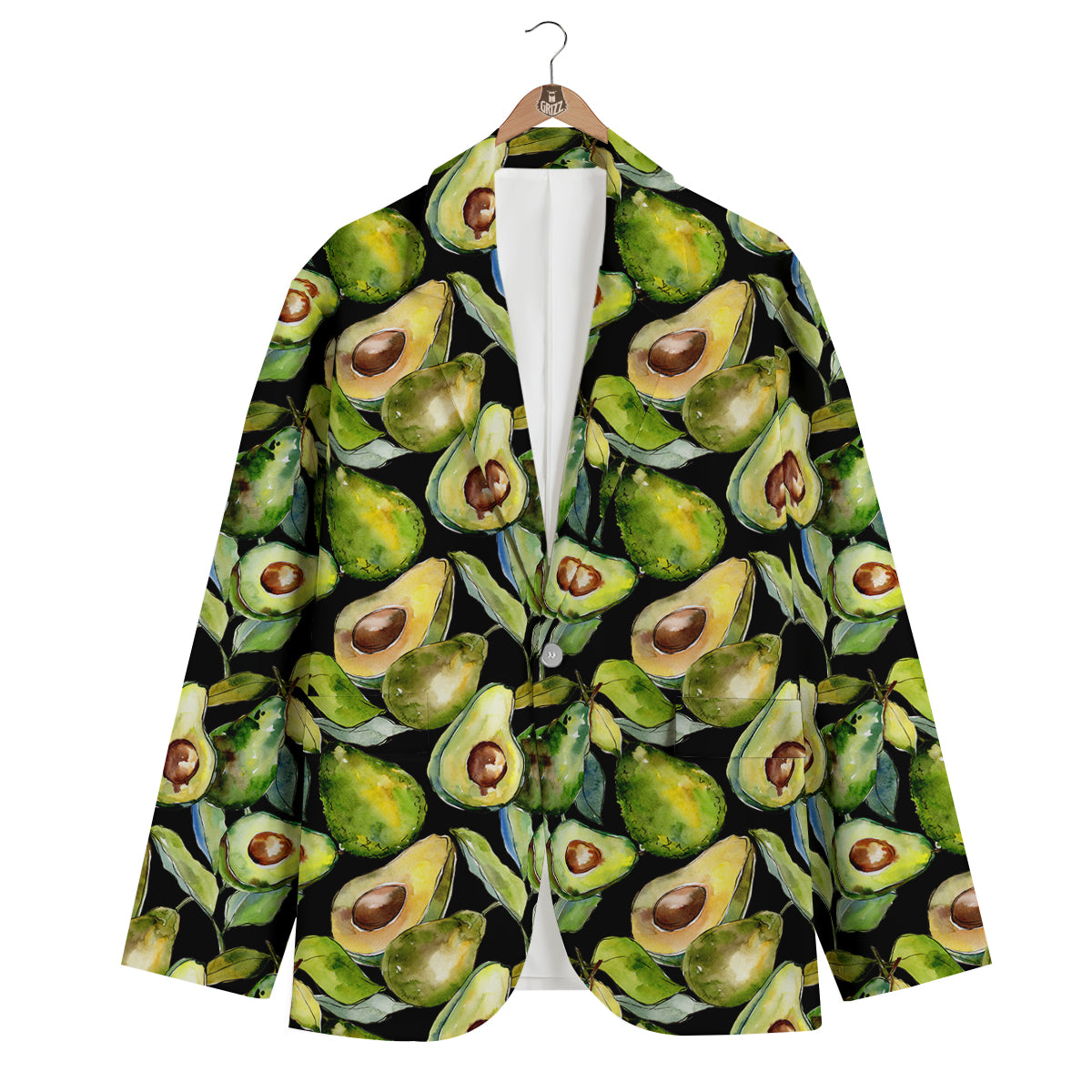 Avocado Watercolor Print Pattern Men's Blazer-grizzshop