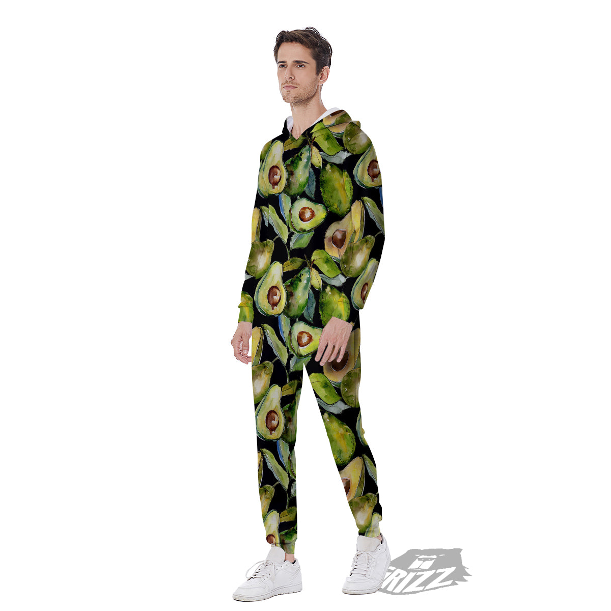 Avocado Watercolor Print Pattern Men's Jumpsuit-grizzshop