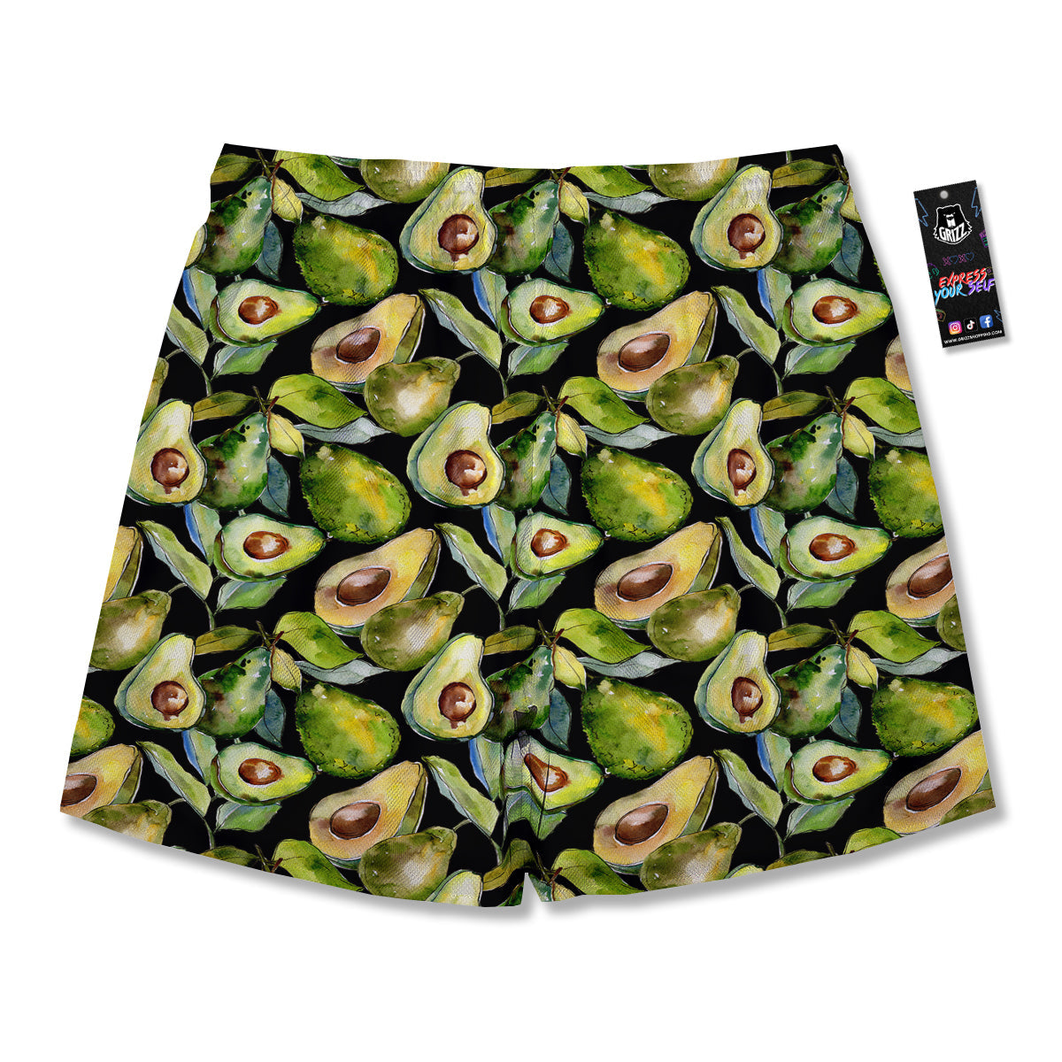 Avocado Watercolor Print Pattern Men's Running Shorts-grizzshop