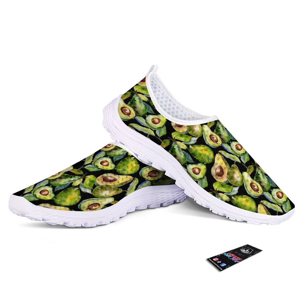 Avocado Watercolor Print Pattern Nurse Shoes-grizzshop