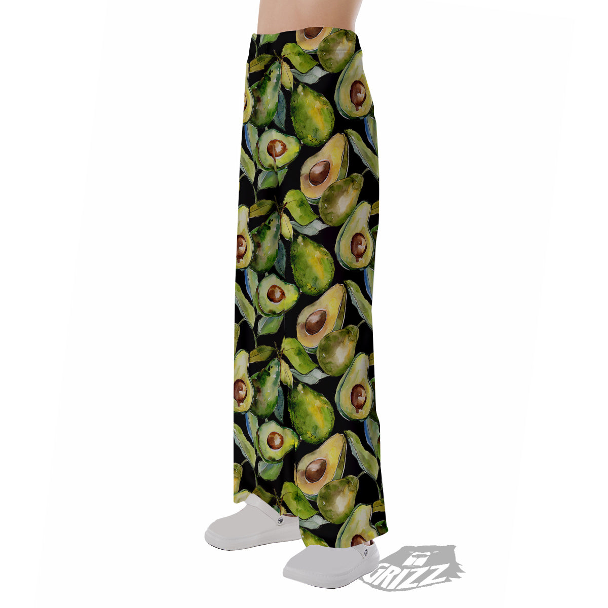 Avocado Watercolor Print Pattern Pajama Pants-grizzshop