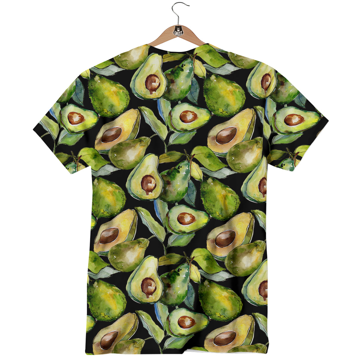 Avocado Watercolor Print Pattern T-Shirt-grizzshop