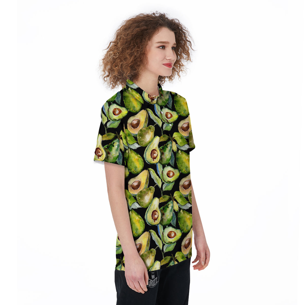 Avocado Watercolor Print Pattern Women's Golf Shirts-grizzshop