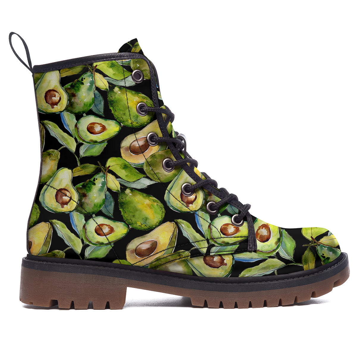 Avocado Watercolor Print Pattern Work Boots-grizzshop