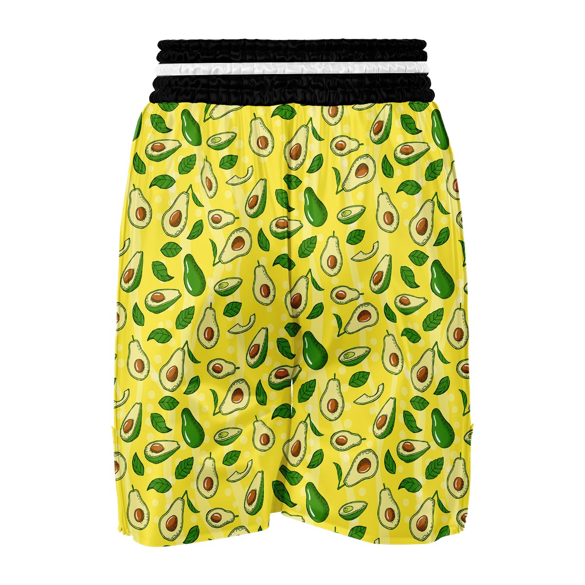 Avocado Yellow Patttern Print Boxing Shorts-grizzshop