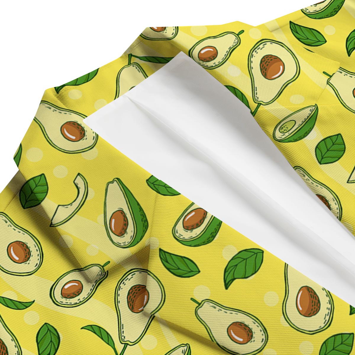 Avocado Yellow Patttern Print Men's Blazer-grizzshop