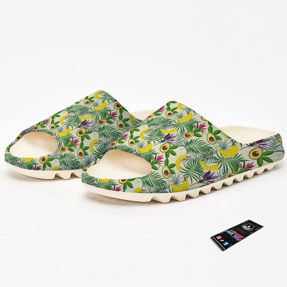 Avocado Banana Leaf Print Pattern Sandals-grizzshop