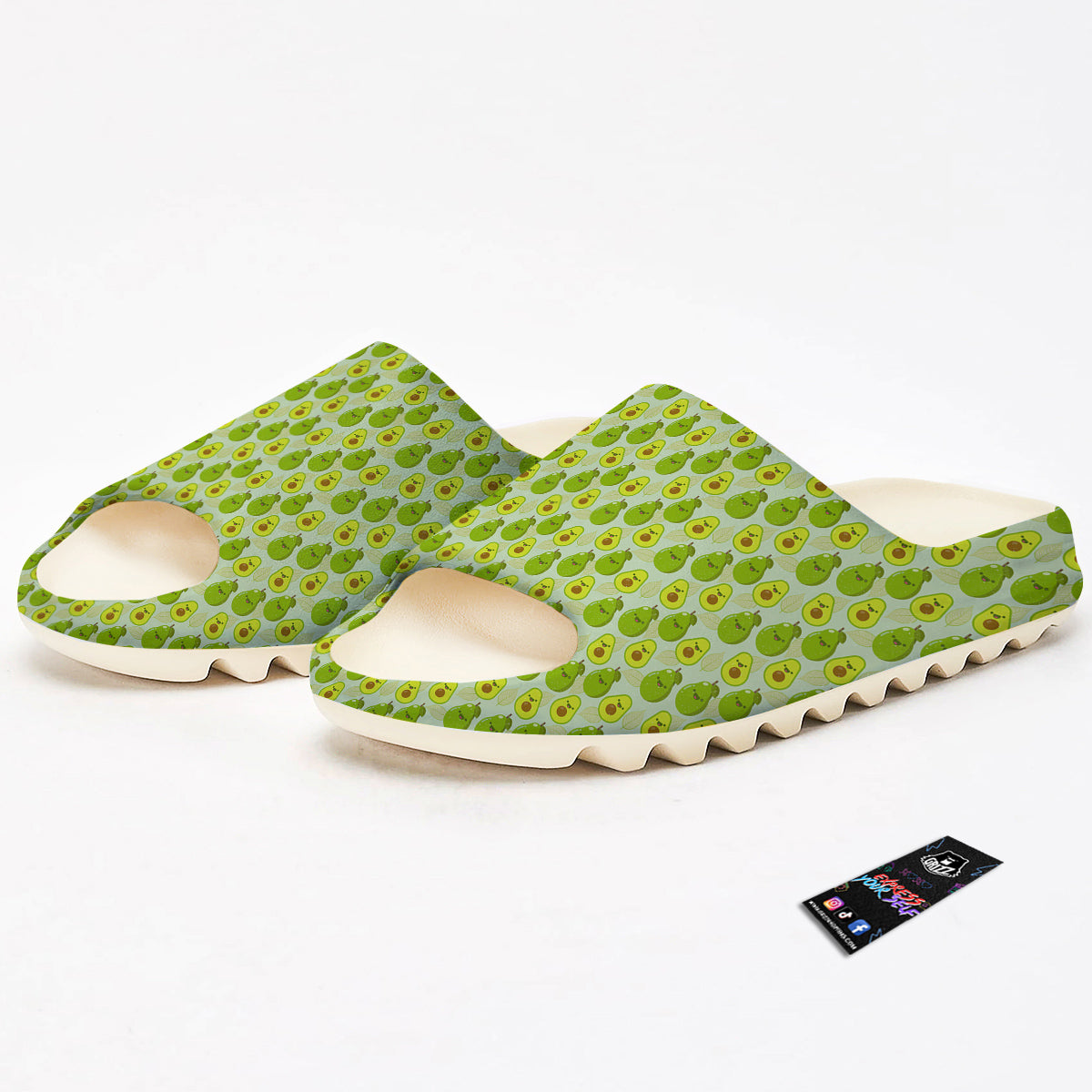 Avocado Cartoon Print Pattern Sandals-grizzshop