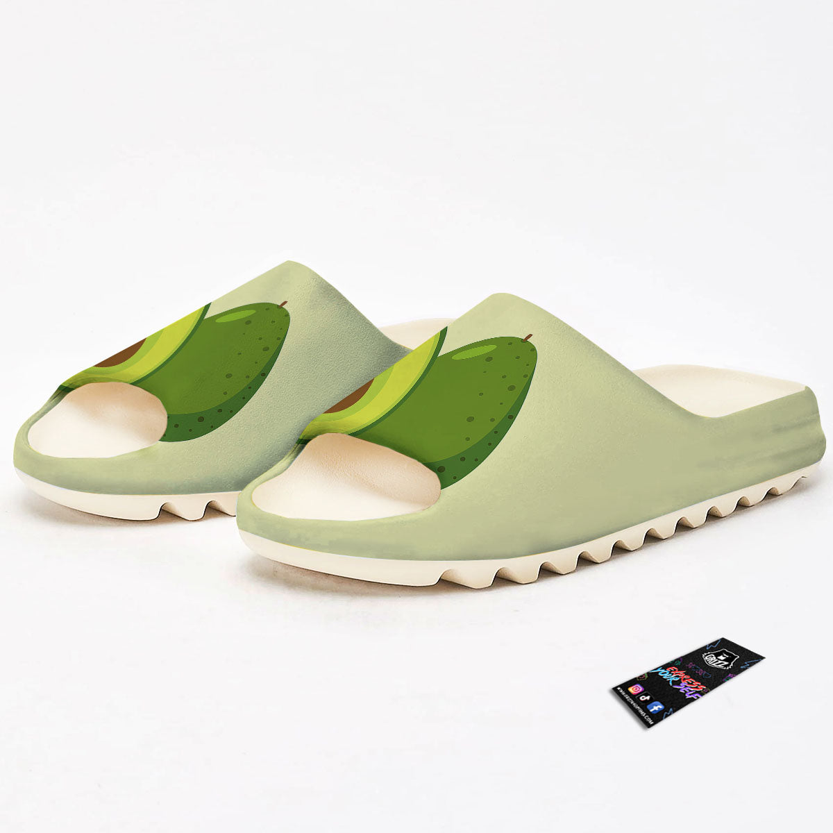 Avocado Green Print Sandals-grizzshop