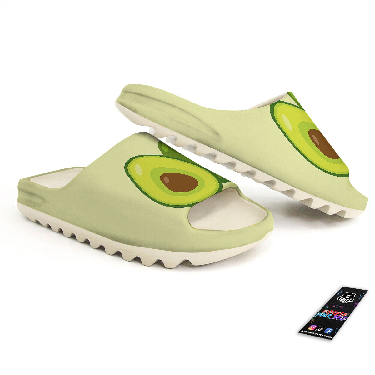 Avocado Green Print Sandals-grizzshop