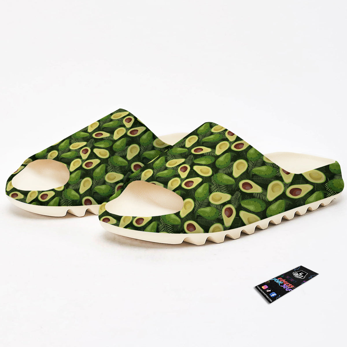 Avocado Half Cut Print Pattern Sandals-grizzshop