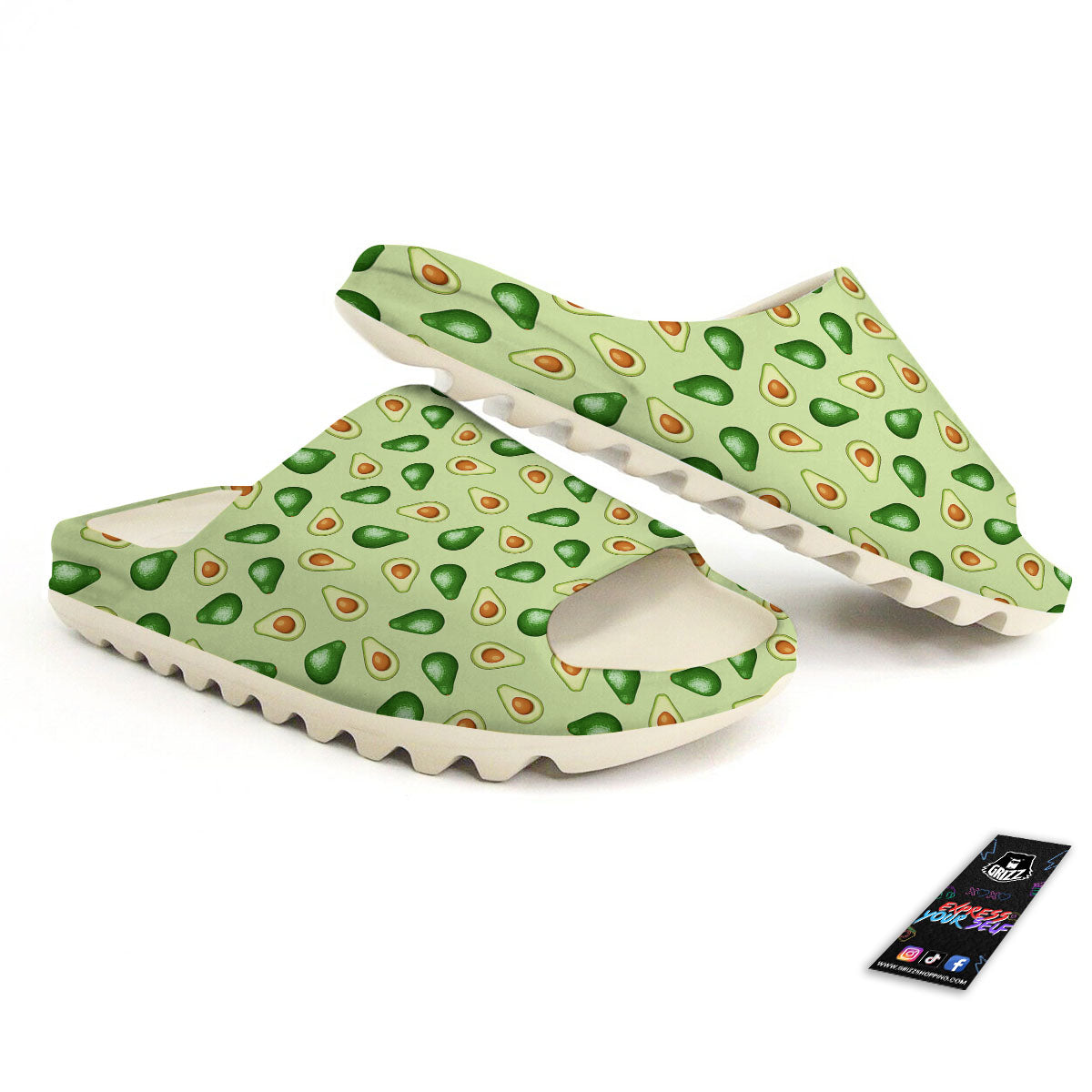 Avocado Half Cut Print Sandals-grizzshop