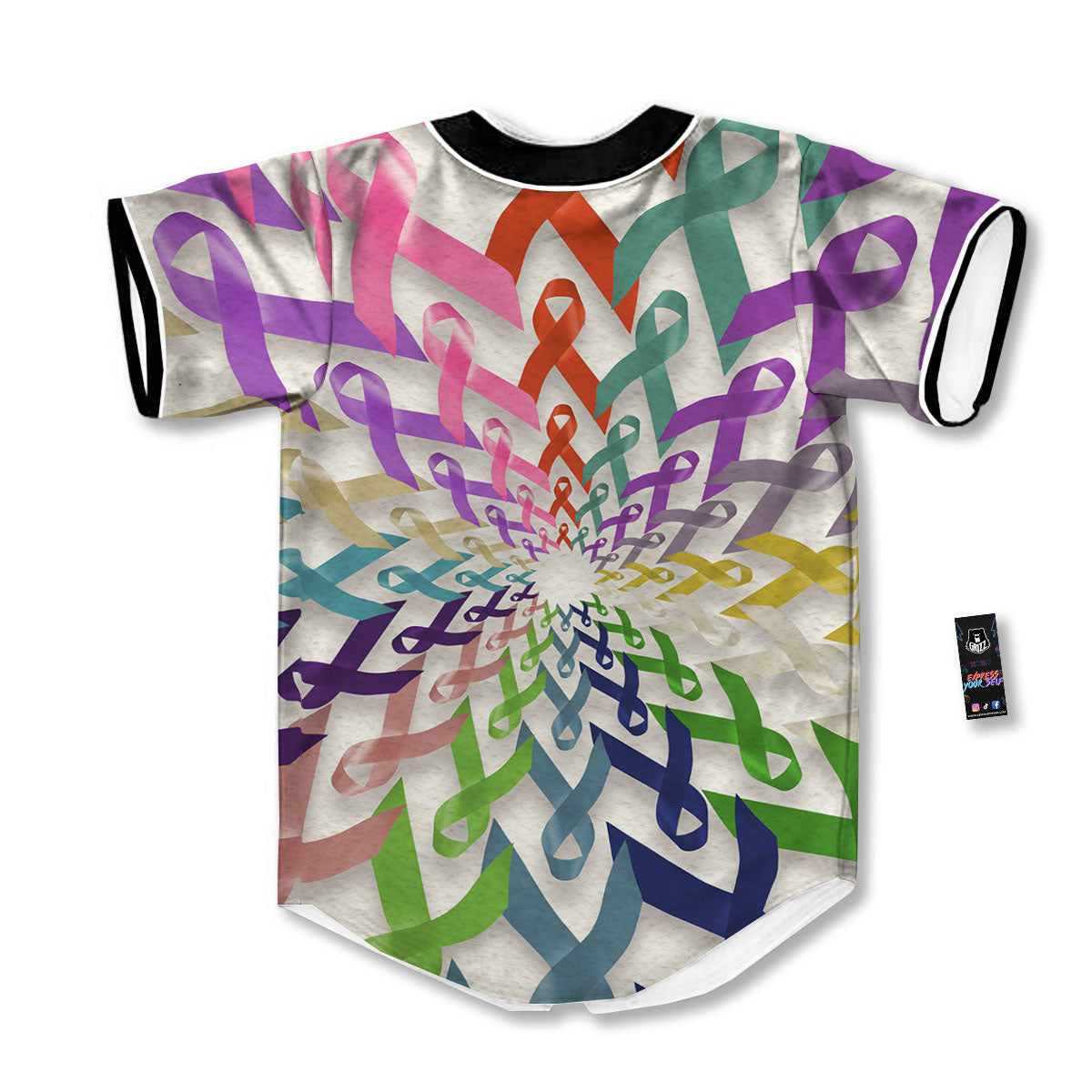 Awareness Mandala Cancer Print Baseball Jersey-grizzshop