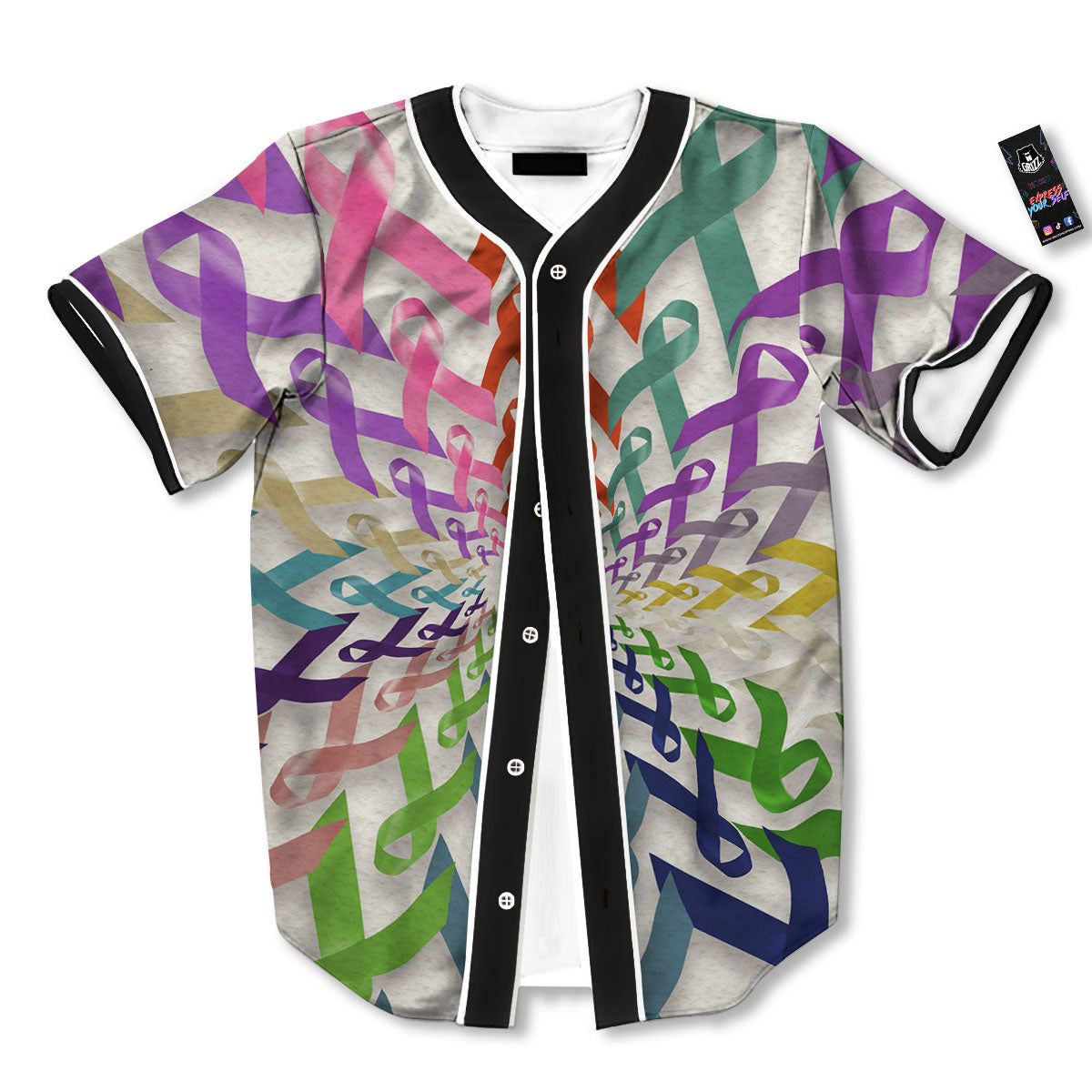 Awareness Mandala Cancer Print Baseball Jersey-grizzshop