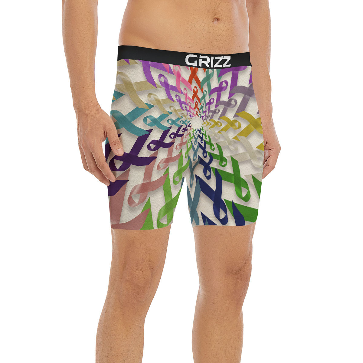Awareness Mandala Cancer Print Boxer Briefs-grizzshop