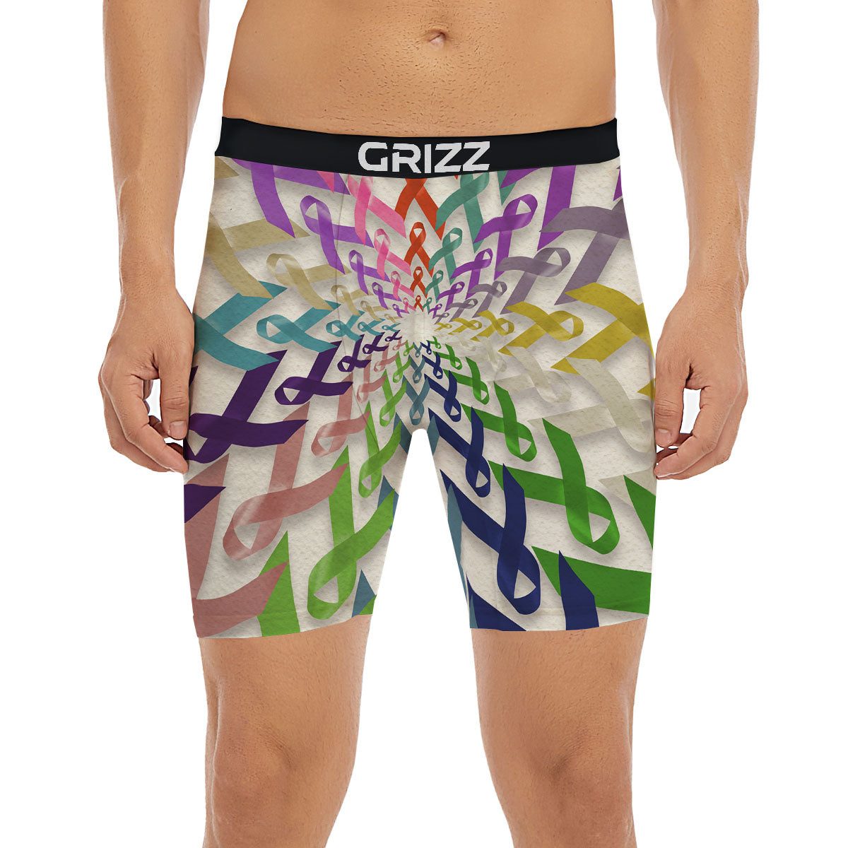 Awareness Mandala Cancer Print Boxer Briefs-grizzshop