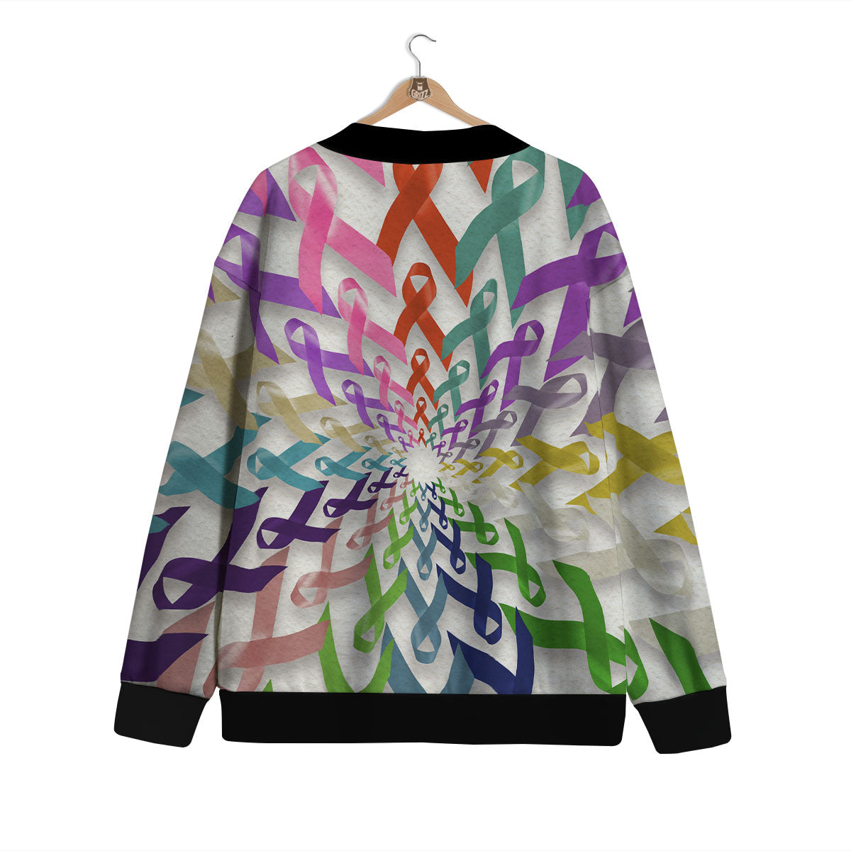 Awareness Mandala Cancer Print Cardigan-grizzshop